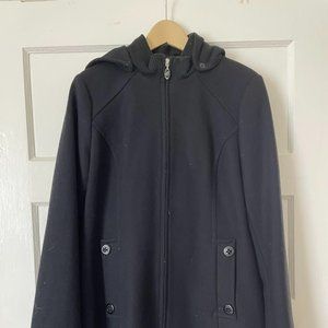 ESPRIT Black Wool Hooded Coat - Vintage